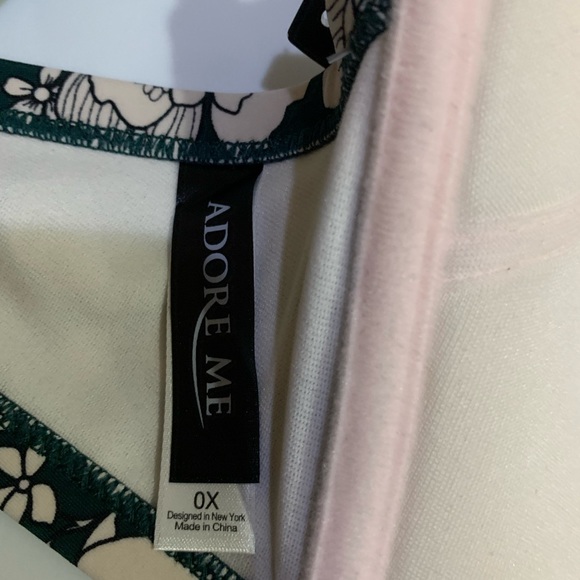 Adore Me Green and White Floral Off Shoulder Bikini Top NWT Size 0X - Picture 5 of 11